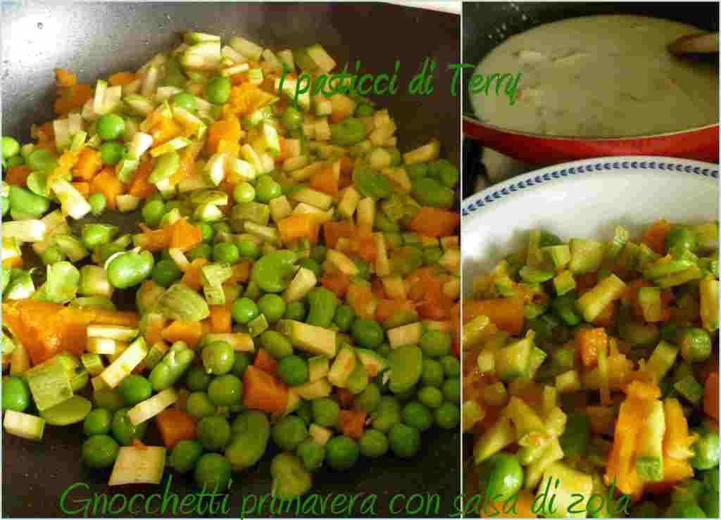 Gnocchetti primavera con crema di zola