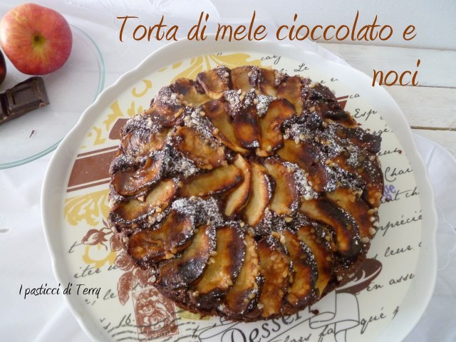 Torta di mele cioccolato e noci (11)