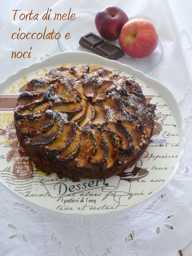 Torta di mele cioccolato e noci (7)