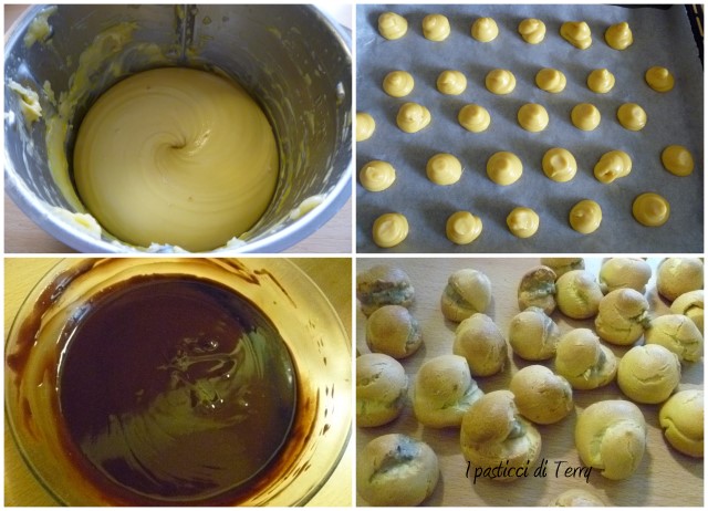 Proffiterol pistacchio e cioccolato