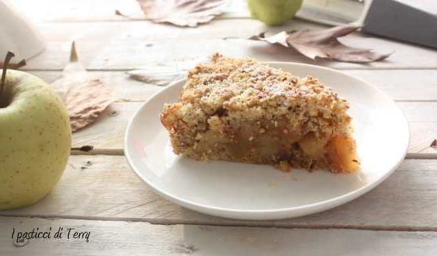 Torta Sbriciolata di semola e nocciole con mele caramellate (14)